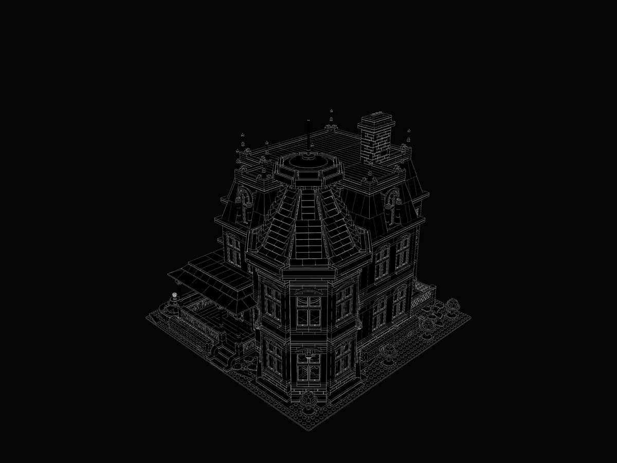 Buildings, drawn in bricks.