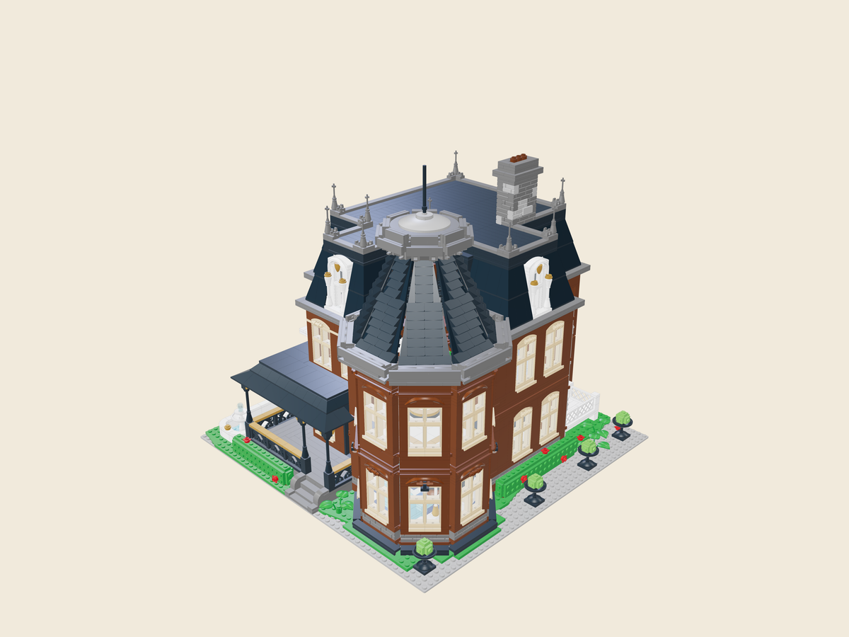 Buildings, drawn in bricks.